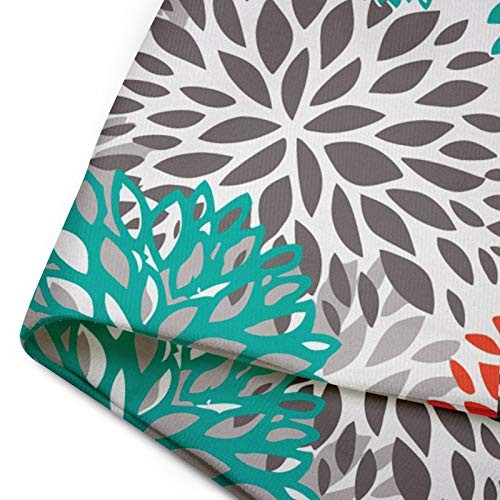 2er Set Dekokissenbezug Blau Aqua Orange Grau und Blumen Anker - Bild 5 von 6