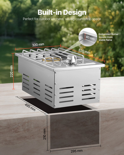 Single Grilling Side Burner for Outdoor 15,000BTU Propane & Natural Gas - Picture 4 of 10