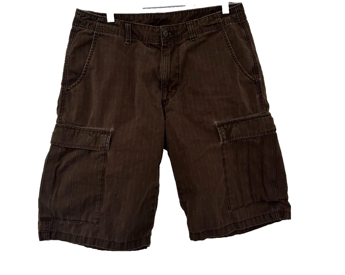 Patagonia Shorts 32 Dark Brown Pinstripe Cargo Y2K Organic Gorp core Hiking