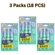 Oral Fusion Kids Toothbrush Set 6PCS Soft Bristle Cartoon Design Pack