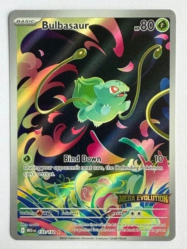 Pokémon Bulbasaur Stamped Illustration Rare Holo Mega Evolution 133/132