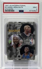Michael Jordan PSA 9 -1997 Upper Deck International Stickers w/ Mitch Richmond