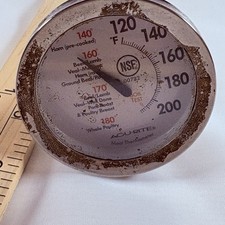 Vintage Acu-Rite Meat Thermometer 5" Probe Analog Works Chrome Wear