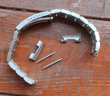 20mm Curved End OYSTER Stainless Steel Watch Double Lock bracelet & Screws Links