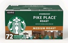 Starbucks Pike Place Medium Roast K Cups 72ct Fresh Coffee Pods Brand New Box