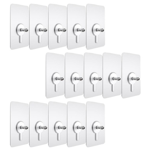 20 Piezas Almohadillas para Colgar Muebles Transparentes con Tornillos Gancho Sin Rastro Pegatina de Cocina - Imagen 4 de 12
