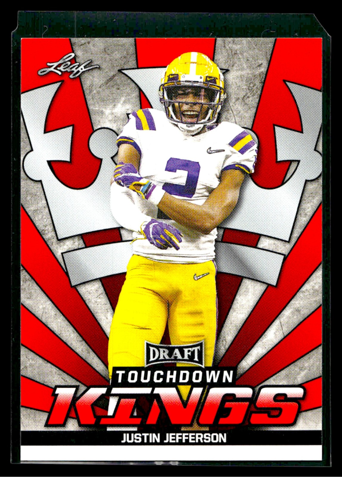 Justin Jefferson 2020 Leaf Draft #87 Red