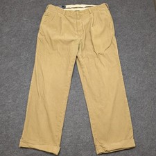 Polo Ralph Lauren Hammond Pant 35x30 Beige Corduroy Cotton Pleated Casual Mens