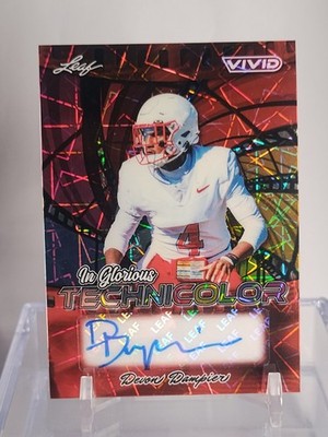 2025 Leaf Vivid Devon Dampier RC Auto /2 Red Lazer Prizm Utah Utes