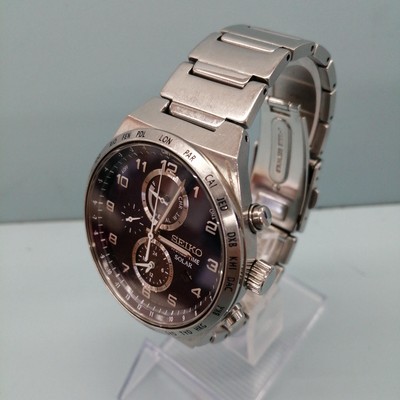 SEIKO セイコー V195-0AE0 ソーラー SOLAR Seiko World Time V195-0AE0 Solar Men's Watch 41.0mm near
