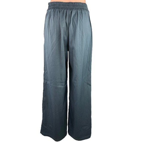 Max Studio Blue Pull On Twill Ankle Pocket High Rise Wide Leg Trouser Pants Sz S - Picture 3 of 5