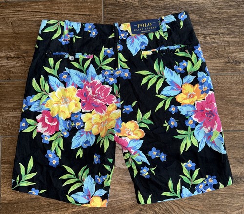 NEW BLACK Ralph Lauren Polo Mens Straight Fit Floral Resort Shorts 31 31W LINEN - Picture 6 of 13
