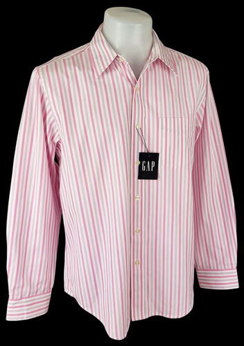 GAP Mens Pink Striped L/S EVENING DRESS SHIRT Classic Fit - 16.5" - L - 50" -£46 - Picture 4 of 13
