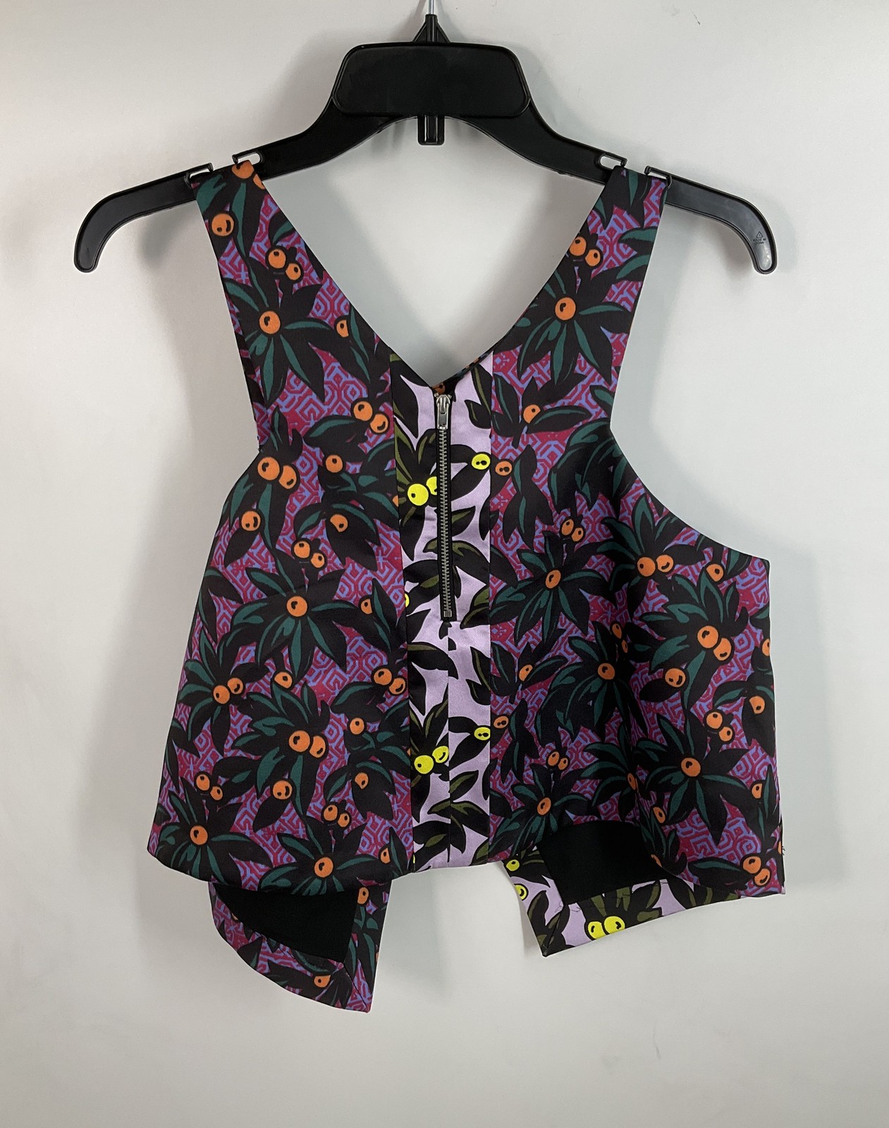 Topshop Multicolor Fruit Pattern V-Neck Layered F… - image 2