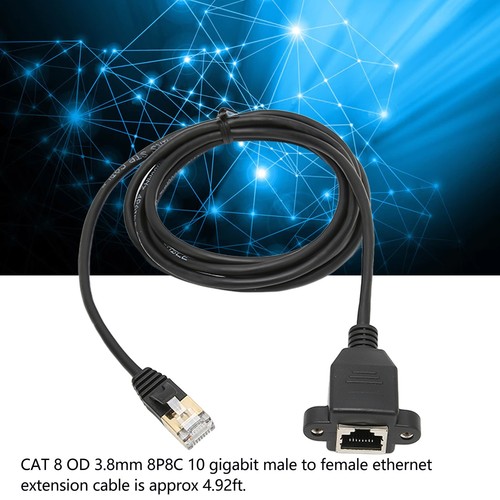 Ethernet Extension Cable 4.92ft 3.8mm RJ45 CAT8 OD 8P8C Male To Female Cat 8 CB - Afbeelding 11 van 23