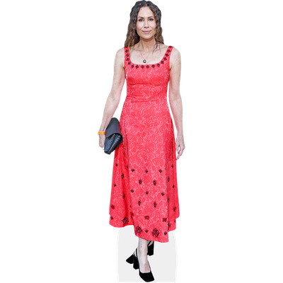 Amelia Driver (rotes Kleid) lebensgroßer Ausschnitt
