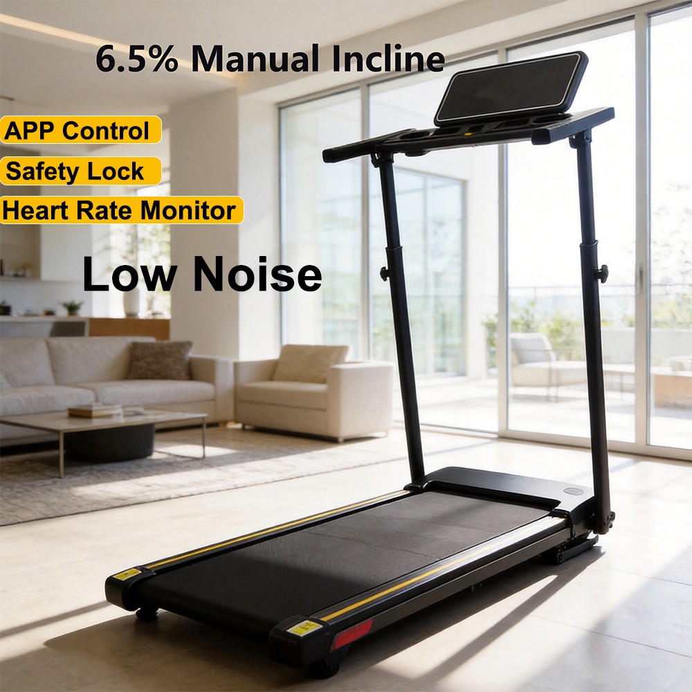 12KM/H Electric Treadmill with Incline Folding Bluetooth Pad for Running Walking