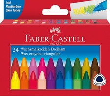 FABER-CASTELL 120024 Dreikant-Wachsmalkreide, 24er Etui, 1 St&uuml;ck