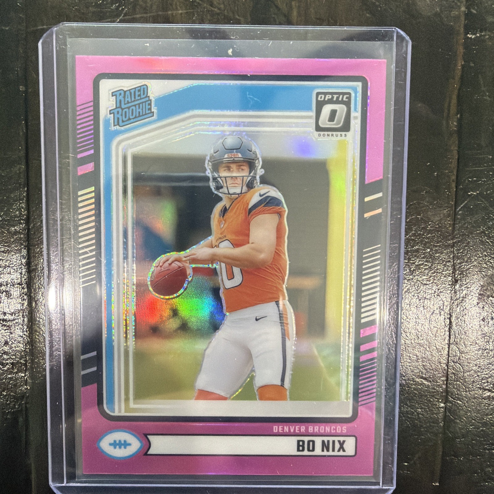 Bo Nix Panini Donruss #369 Optic Preview-Pink