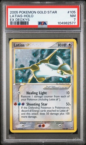Pokemon Latias Gold Star Holo EX Deoxys 105/107 PSA 7