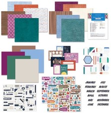 Creative Memories 8pk SET: "Your Own Way" 12x12 Paper,Stickers,Mats,Embellishmts