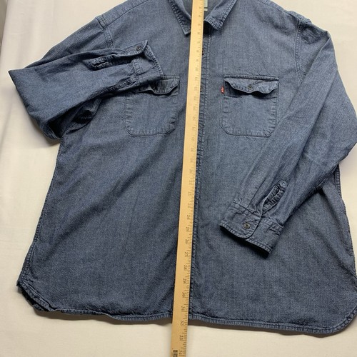Camisa de mezclilla Levis Red Tab para hombre talla XXL con botones manga larga jean ropa de trabajo - Imagen 7 de 12
