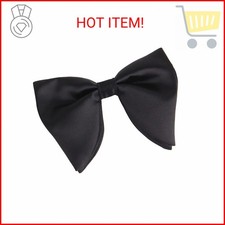 Lovacely Mens Oversized Satin Silk Bow Tie Solid Color Formal Tuxedo Big Bowtie