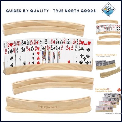 Set of 4 Curved Playing Card Holders for Easy Game Organization and Visibility