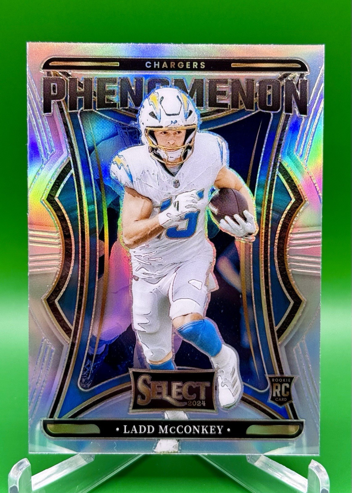 2024 Panini Select Phenomenon Ladd McConkey #13 Silver Prizm Rookie RC Chargers
