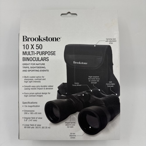 Brookstone 10x50 Multi-Purpose Binoculars With Carrying Case BRAND NEW IN BOX - Picture 4 of 4