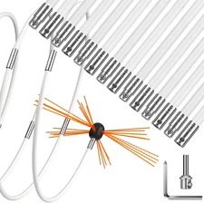 20FT Chimney Sweep Kit Chimney Cleaner with Nylon Flexible Rods Chimney Cleaning