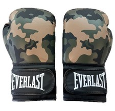 Image of Everlast Spark Boxing Gloves Green Camo Adults Size 12oz New