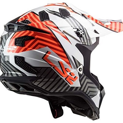 LS2 Helmets MX-Off Road Subverter Evo Astro Helmet (Gloss White Orange -