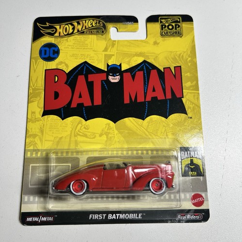 2024 Hot Wheels Premium Pop Culture DC Comics Batman First Batmobile Red 1:64