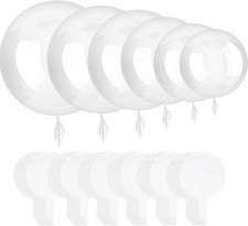 60 Pcs Bobo Balloons, 6 Different Size Clear Balloon for Stuffing Transparent Ba