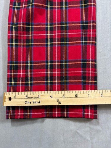 J Crew Womens Zipper Fly High Rise Plaid Pants Red Multi Cotton Size 8 32x25.5 - Picture 2 of 8