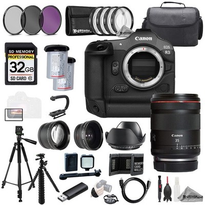 Canon EOS R3 + RF 35mm f/1.4 L VCM Lens+32GB+ExtBat+9PCFltr-MEGAKit