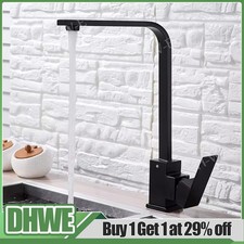 Matte Black Kitchen Sink Mixer Taps Swivel Spout Single Lever Tap Mono Faucet