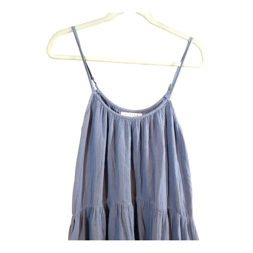 Vestido Xirena Sin Mangas Midi Largo Gasa Arrugada Rubí en Azul Informal Para Mujer S - Imagen 3 de 6