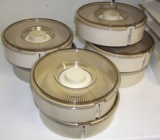 Vintage Argus Set of 7 Roundabout 100 Capacity Slide Tray  Dust Cover. EUC