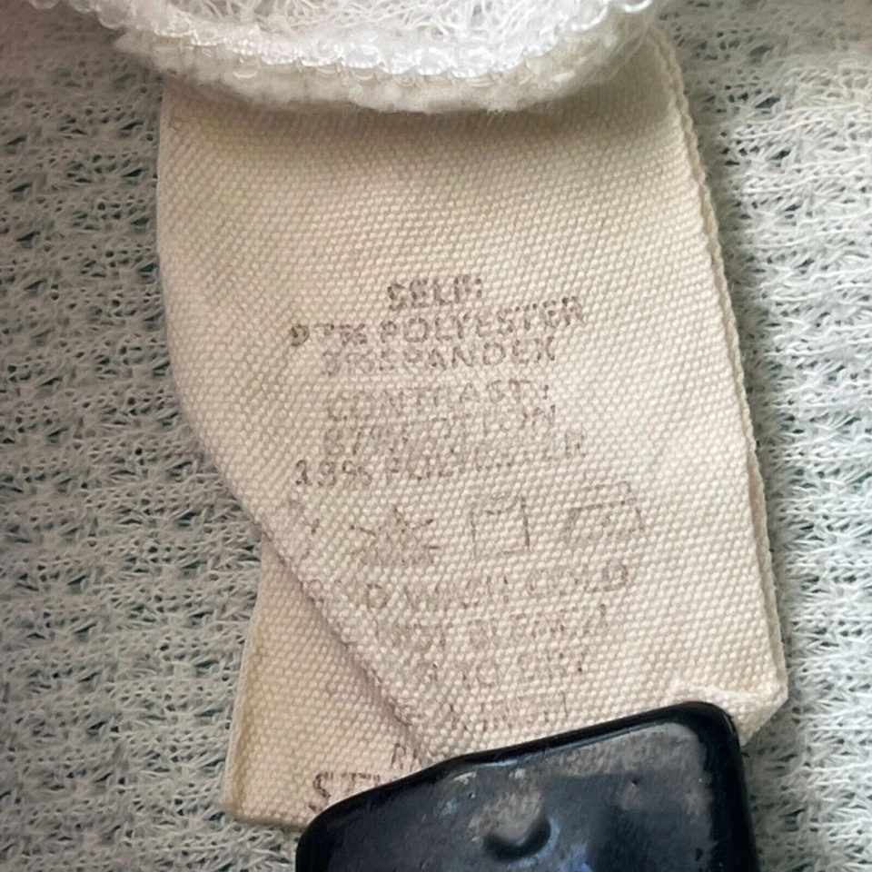 Cárdigan suéter Mystree para mujer talla S frente abierto blanco y negro ligero Foto 3 de 4