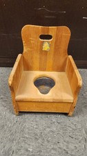 Vintage Sears Honeysuckle Wooden Potty Chair Columbian Blue Enamel Bowl Nursery