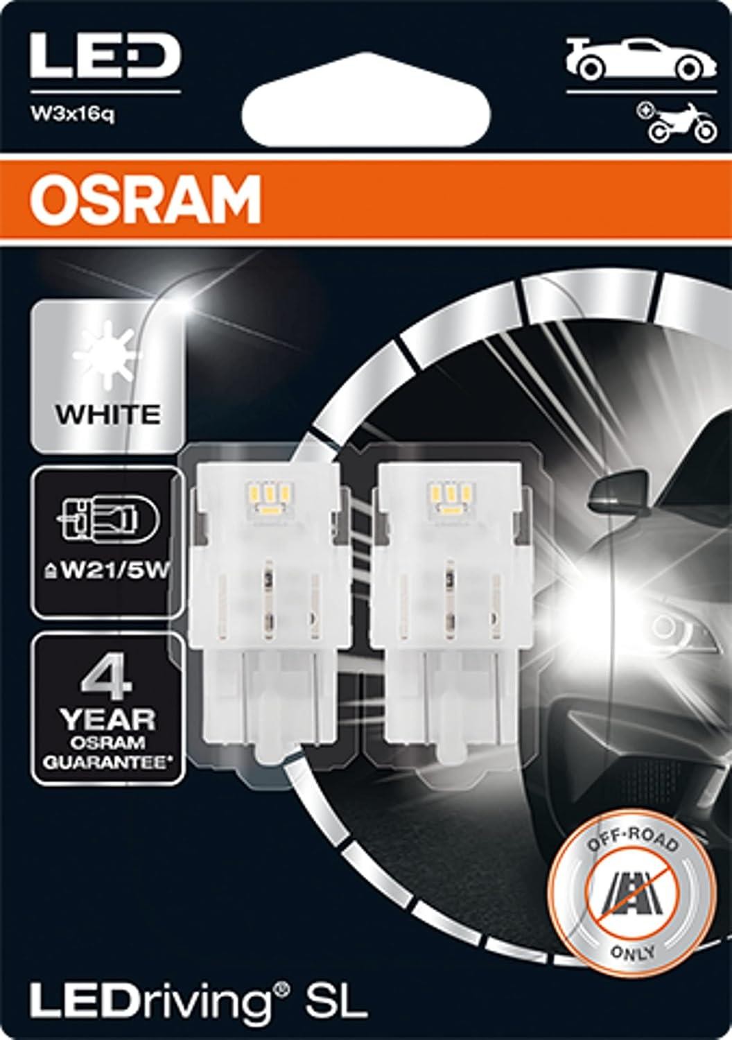 Osram 7515DWP-02B LED W21/5W White Bulb X2