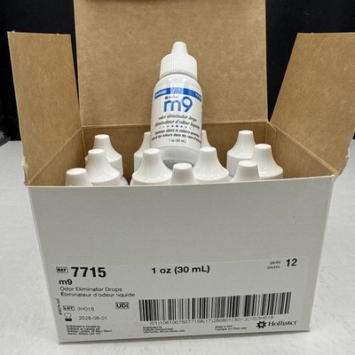 12 Bottles 7715 M9 Odor Eliminating Drops 1oz (30mL) NIB Expires 2028-29