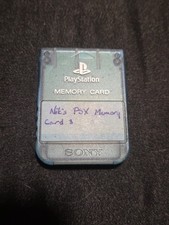 Playstation 1 PS1 Official Memory Card SCPH-1020 Transparent Blue Tested  Works