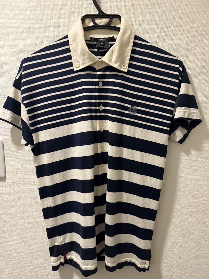 Gucci Navy White Embroidered Cotton Polo Shirt M Unworn Casual