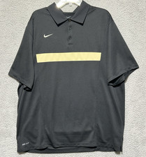 Nike Polo Shirt Mens 2XL Black Performance Dri Fit Golf Golfing Lightweight