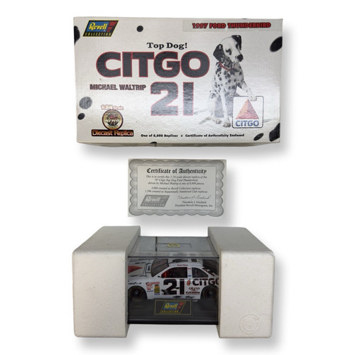 Q4-74 MICHAEL WALTRIP #21 CITGO DALMATIAN 1997 FORD THUNDERBIRD REVELL FAST SHIP