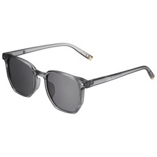 Sunglasses for Women Men, PC Square Sunglasses, Transparent Gray  Gray