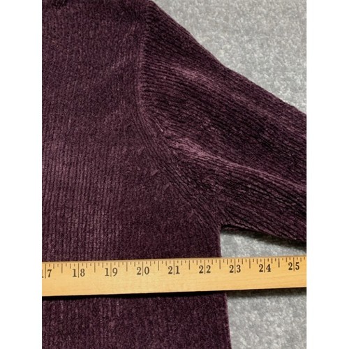 Maglione donna CAROLYN TAYLOR ESSENTIALS scollo a V ciniglia XL viola manica lunga - Foto 10 di 10